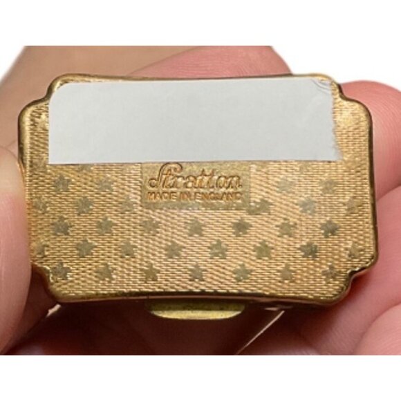 Vintage Stratton England Gold Enamel Compact With Duck Inlay - Picture 6 of 7